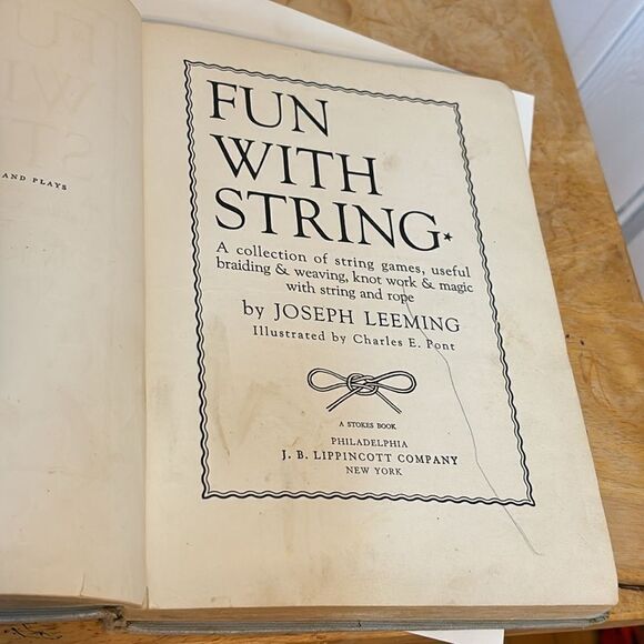 Vintage 1940s Hardcover Book: Fun With String by Joseph Leeming- Games, Knotwork - Picture 11 of 12